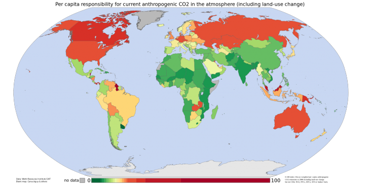 anthropogenic co2 level by country