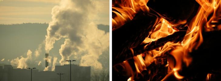 Burning of wood and smoke from factories are one of the major source of carbon emission.
