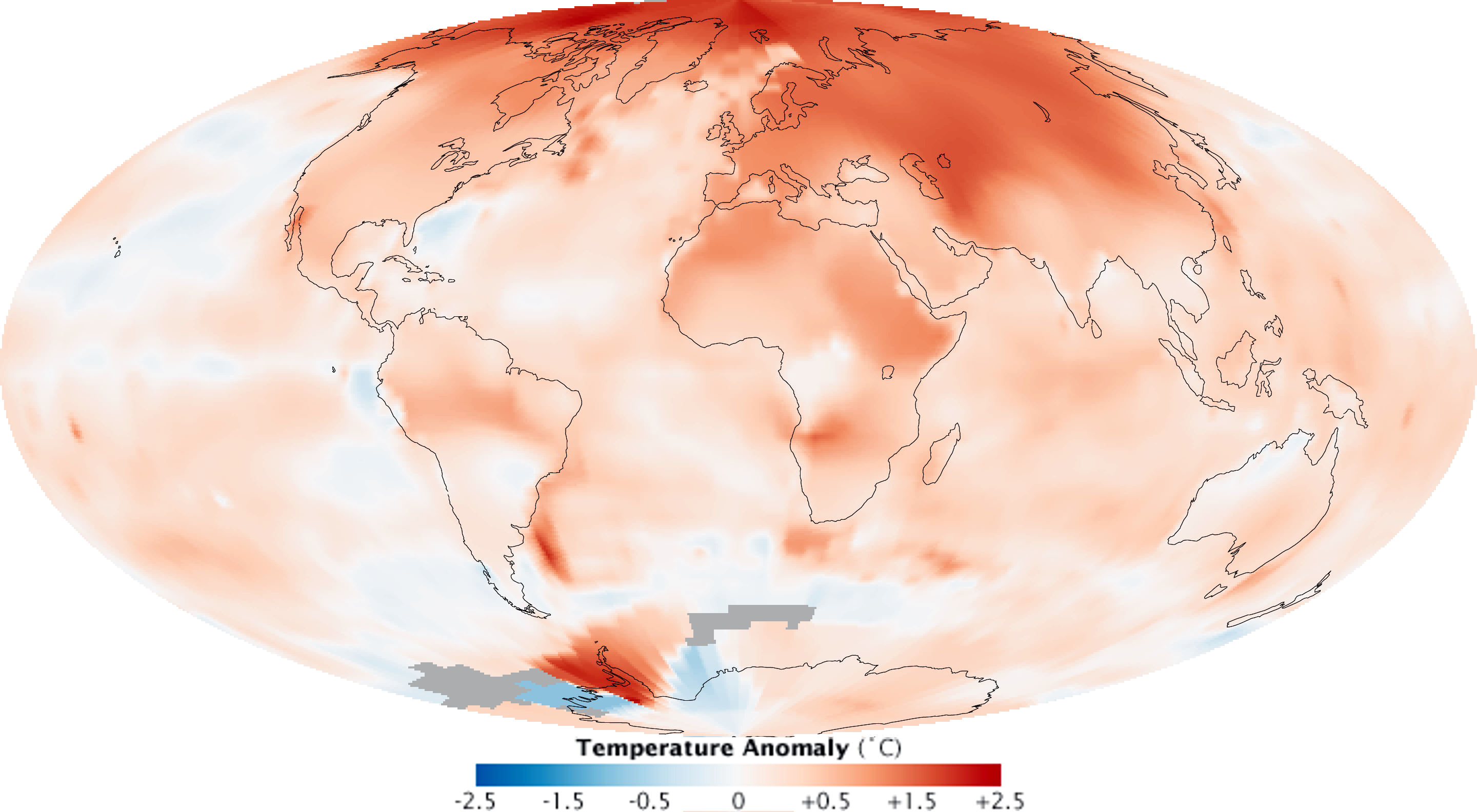 Difference in temperature of earth in different places