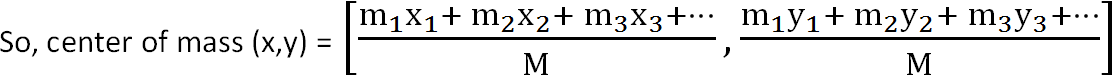 Expression of center of mass in physics 