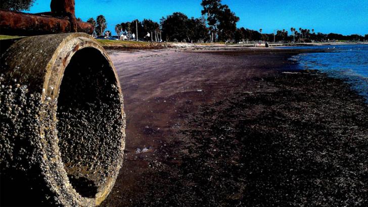 pipeline dumping waste water to sea