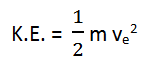 Formula of kinetic energy of an object with mass m and velocity v