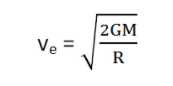 Formula of escape velocity in terms of universal constant of gravitation, mass and radius of the earth 